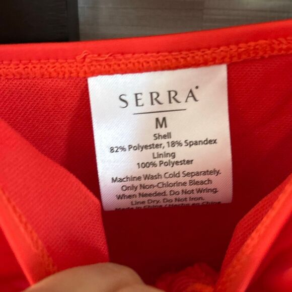 NWOT Serra red one piece bathing suit full coverage bottom swimsuit size M - Picture 3 of 7